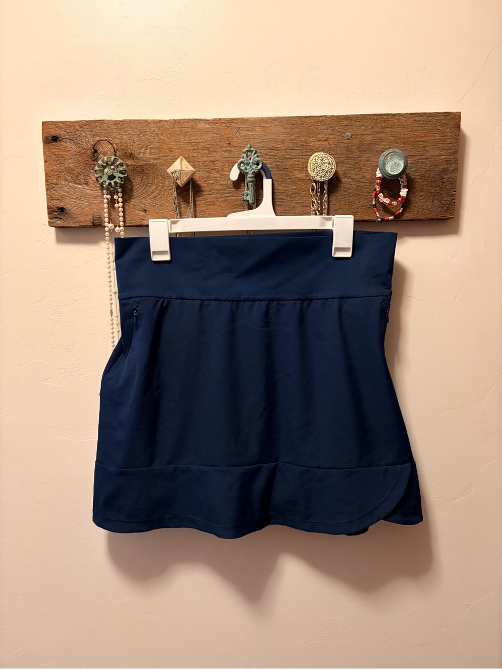 Navy Adidas Athletic Skort with Built-In Shorts